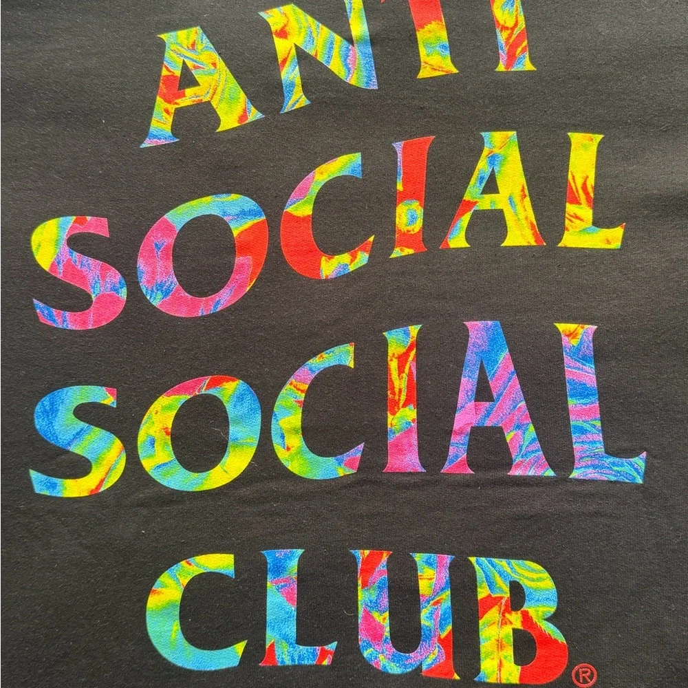Anti Social Social Club Pedals On the Floor Black Hoody with Colorful Logo - Picture 4 of 5